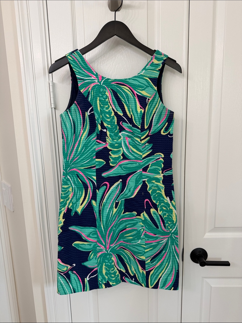Lilly Pulitzer Bristol Dress 00 Navy, Green & Pink Tropical Print Mini Dress